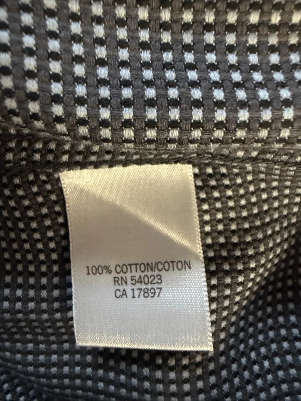 Banana Republic Mens Large Charcoal Gray White Micro-Check Dress Shirt 16-16.5